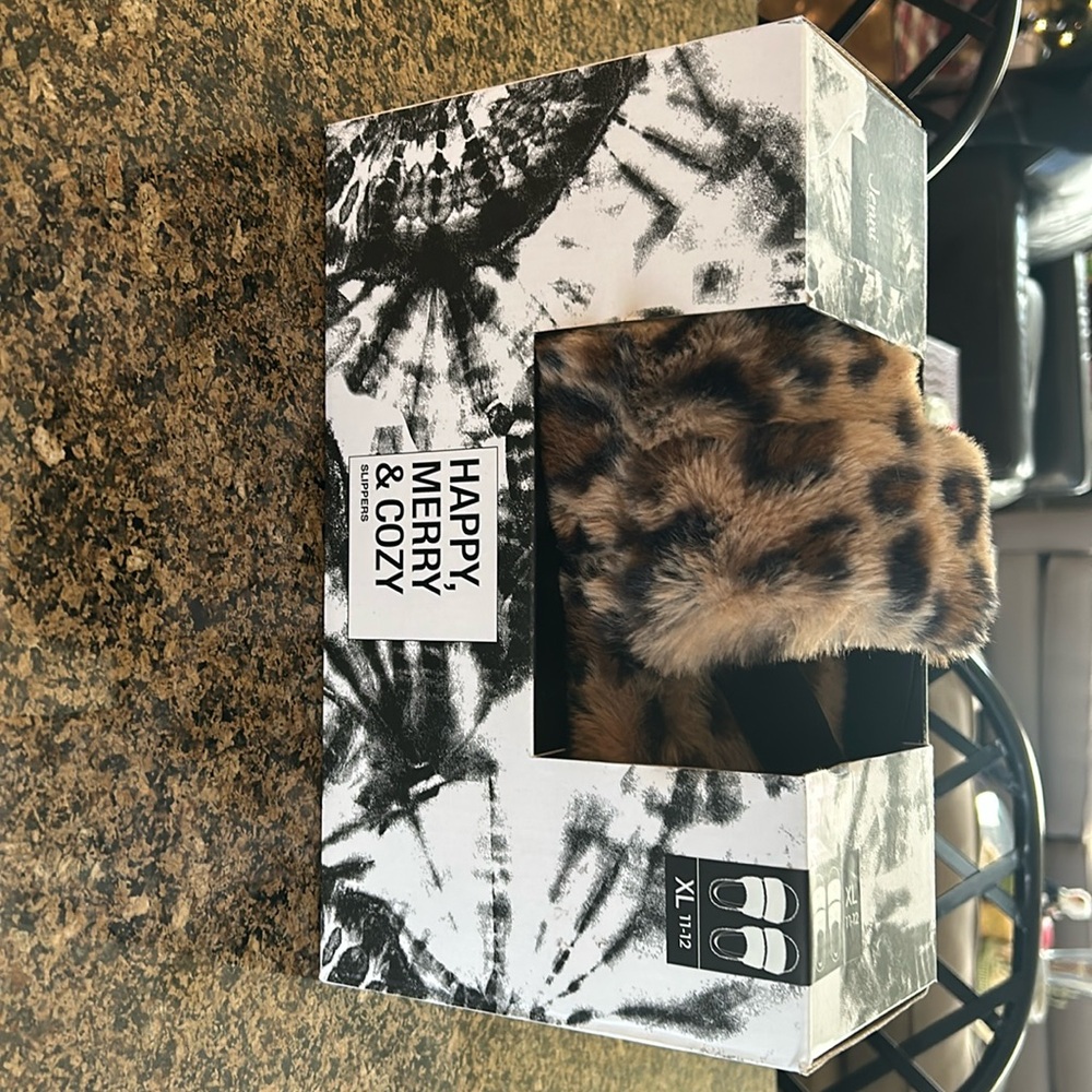 Animal print slippers